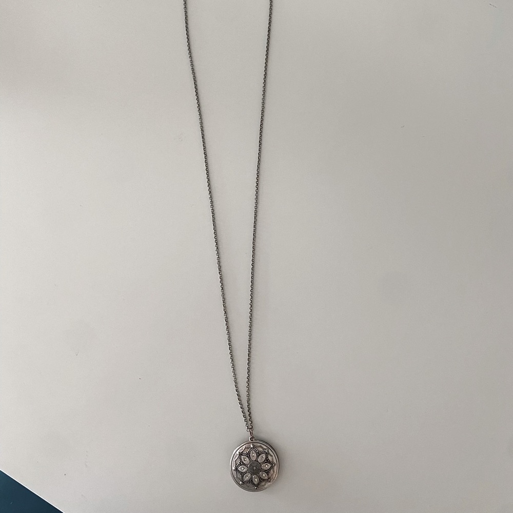 American eagle silver pendant long necklace